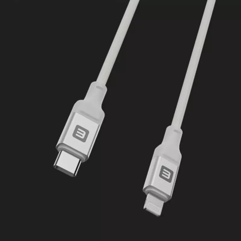 Evelatus USB-C to Lightning kabelis 1,2m 60W (MFI09) Alumīnija korpuss Pīts Balts