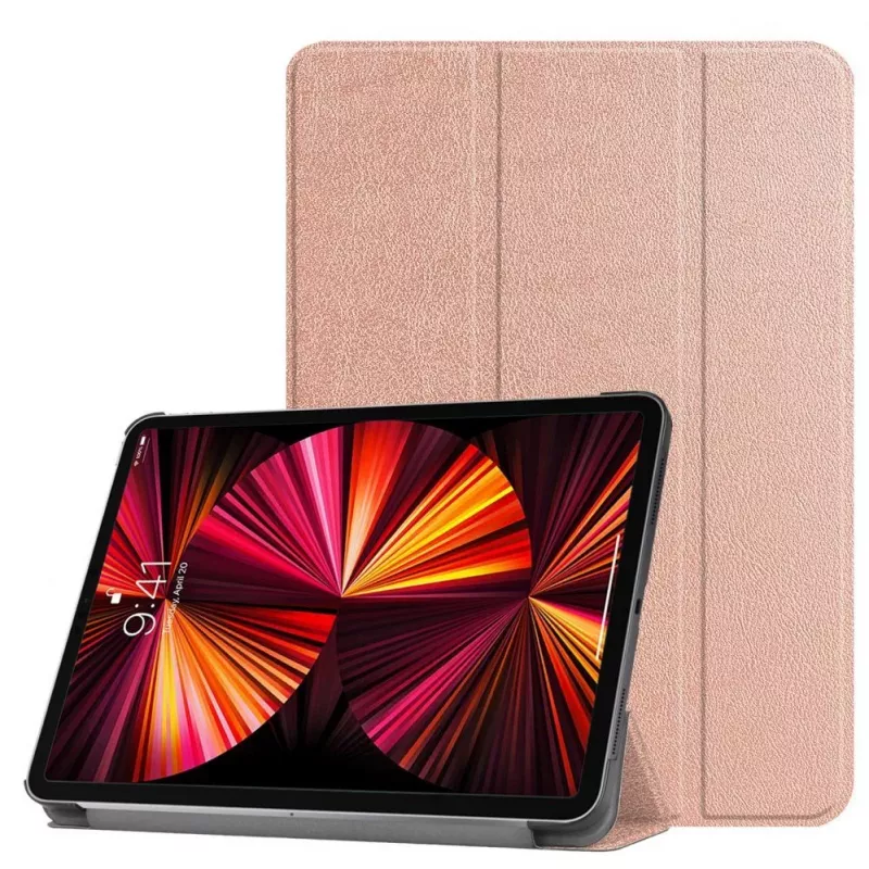 iLike iPad 10.9 10th Gen Tri-Fold Eco-Leather Stand Case Rose Gold