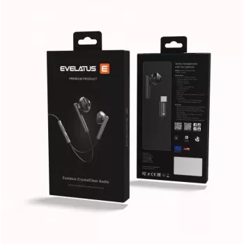 Evelatus Crystal Clear Audio Headphones with Type-C with Microphone CCA-TC-BL Black