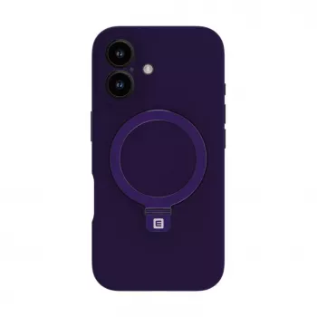 Evelatus Apple iPhone 16 Premium Magsafe ar Statīvu Soft Touch Silikona Maciņš Violetā Krāsā