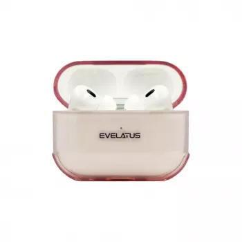 Evelatus Apple AirPods Pro 2 TPU Aizsargmaciņš Caurspīdīgi Rozā