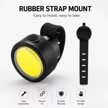 iLike JOHORSE 50LM USB Rechargeable Bike Tail Light, Type-C Charging, 5 Lighting Modes, IPX4 Waterproof LED Bicycle Rear Safety Light Black