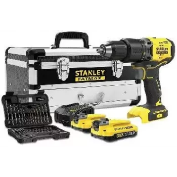 STANLEY V20 18V bezvadu urbjskrūvgrieža komplekts 2x2.0Ah ar 50 piederumu komplektu