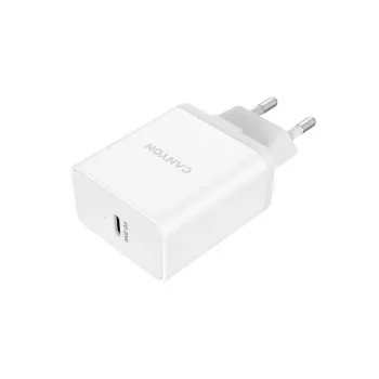 Canyon sienas lādētājs H-20 ar USB-C 20W Balts