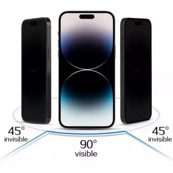 iLike Apple iPhone 15 Pro Tempered Privacy Glass Screen Protector Black