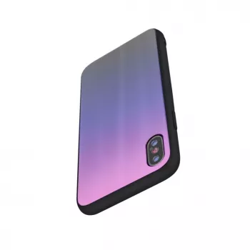 iLike Apple iPhone XR Aurora Glass Case Pink-Black