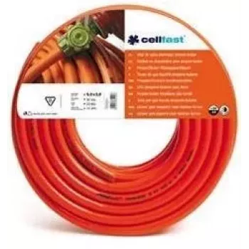 CELLFAST LPG Gāzes šļūtene 9mm x 60m uz statīva - Propāna-butāna, oranža, PVC ar tekstila pastiprinājumu, 20 bar