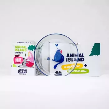 ANIMAL ISLAND Beef Fillet mitrā kaķu barība 12x85g + šķīvis