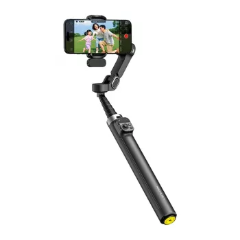 AOCHUAN Smart V3 Smartphone Gimbal ar AI izsekošanu, apgaismojumu, tālvadību, statīvu un selfie stick, melns