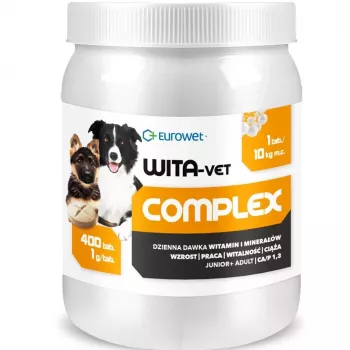 EWE EUROWET Wita-Vet Complex Multivitamīnu un Minerālvielu Papildbarība Suņiem - 400 Tabletes