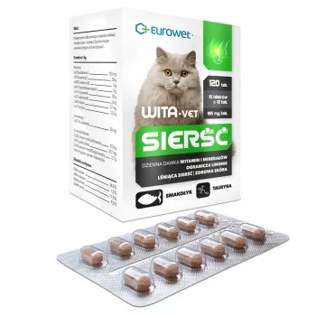 EUROWET Wita-Vet Coat - Kaķu papildbarība - 120 tabletes
