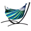 LEAN Garden Hammock with Frame for Two People, Green and Blue, 200x120 cm
