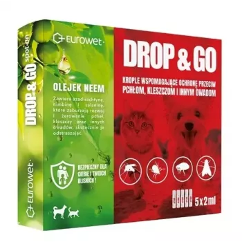 EWE EUROWET Drop&Go Spot-On blusu un ērču pilieni suņiem un kaķiem 5x2 ml