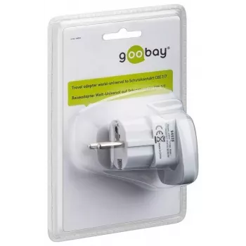 Goobay 94026 Ceļojumu adapteris UK, US, IT, CH uz EU, Balts