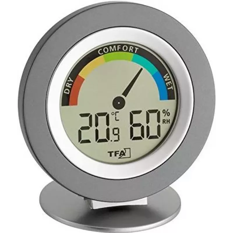 TFA 30.5019 Thermo-Hygrometer COSY - digitālais iekštelpu termometrs un mitruma mērītājs ar Max/Min atmiņu, komforta zonas indikatoru, LCD displeju, balts