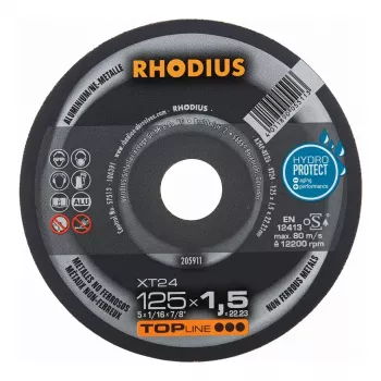 RHODIUS XT24 griešanas disks 125x1.5x22.23 mm 10 gab.