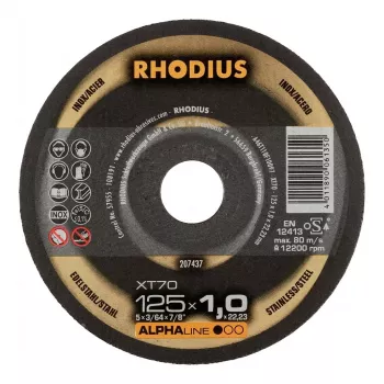 RHODIUS XT70 griešanas disks 125x1.0x22.23 mm
