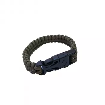 ORIGIN OUTDOORS Firesteel Bracelet - Paracord Survival Bracelet with Fire Starter, Whistle, and Striker - Black