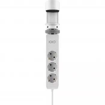 Olympia IOIO SL 3000 Desk Edge Power Strip White 3 Schuko Outlets 2 USB-A 1,5m Cable