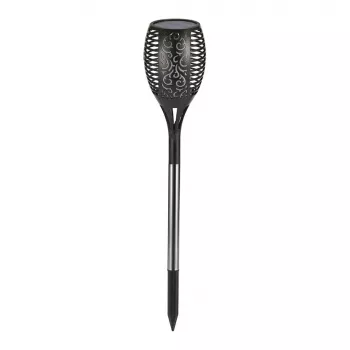 SYNERGY21 LED Flame Series Saules dārza lampa ar zemes smaili - Melna