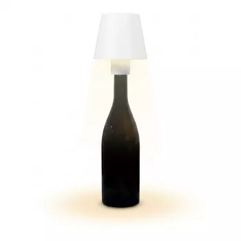 SYNERGY21 Synergy 21 LED Galda Lampa ar Akumulatoru Pudelēm Āra IP54 Skāriena Regulējama Balta