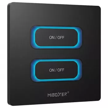 MIBOXER ESR2TB 2-Gang LED Panel Remote Control with Motion Sensor and Dimmer, 2,4GHz, White