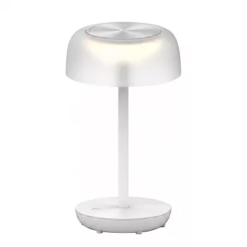 SYNERGY21 LED galda lampa SOLAR/uzlādējams akumulators, āra IP54, skārienslēdzis ar regulējamu spilgtumu, caurspīdīgi-balta