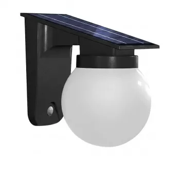 SYNERGY21 Synergy 21 LED sienas lampa ar uzlādējamu bateriju un saules paneli - Ball Milky