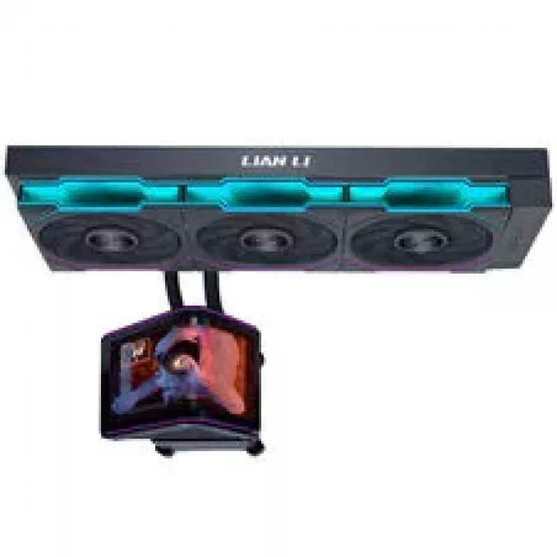 Lian Li HydroShift II OLED Curved 360 UNI FAN TL AIO ūdens dzesēšana, 360 mm, OLED displejs, TL-FLEX ventilatori - Melns
