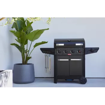 Barbecook Gāzes bārbekjū Luca 412 ar skapi un sānu degli, 145.4 x 60.3 x 112.3 cm, Melns