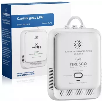 FIRESCO Propane Gas Sensor JY-ZL2010 - LPG/Butāna detektors ar skaņas un gaismas signalizāciju, sienas stiprinājums, CE/RoHS