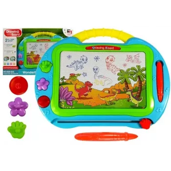 LEAN TOYS Magnetic Drawing Board ar 3 zīmogiem un irbuli