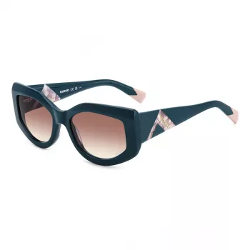 MISSONI Sieviešu Saulesbrilles MIS0198SZI9 – Havannas Acetāta Modificēts Kvadrātveida Rāmis ar Gradientbrūnām Lēcām