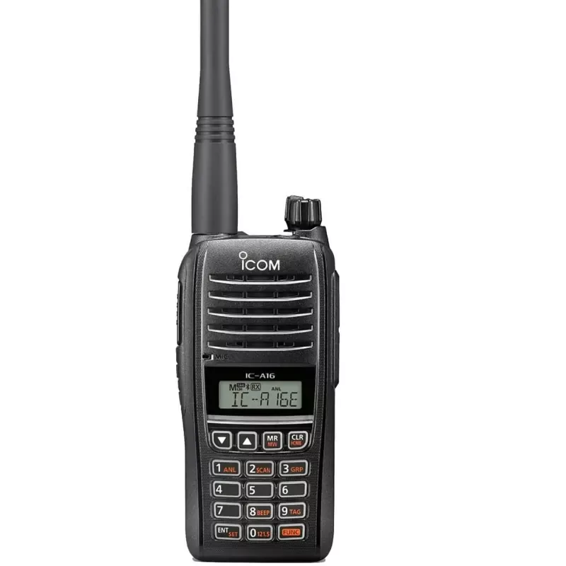 ICOM IC-A16E Aviation Portable Transceiver ar Bluetooth un aktīvo trokšņu slāpēšanu