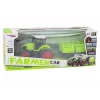 LEAN TOYS Remote Controlled RC Tractor With Trailer 1:16 Green