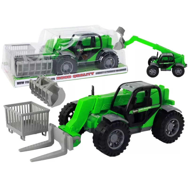 LEAN TOYS Agricultural Vehicle Tractor Green Crane Agricultural Machine