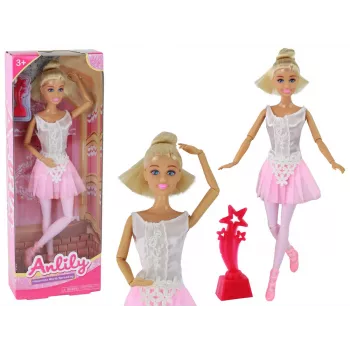 LEAN TOYS Bērnu lelle Anlily Balerīna Dejotāja Statuetes Bulciņa Rozā Kleita