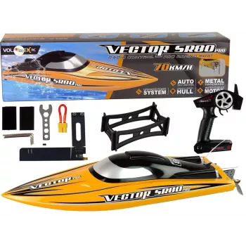 LEAN TOYS SR80 PRO RC Racing Motorboat Brushless ARTR 74 km/h Yellow