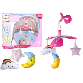 LEAN TOYS Baby Bed Carousel Sky Clip Pink