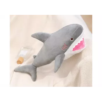 LEAN TOYS Plush Shark Mascot Cuddly Toy 50cm Gray