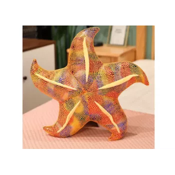 LEAN TOYS Mascot Plush Starfish Yellow Pillow 45 cm