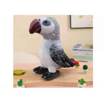 LEAN TOYS Plush Gray Parrot Mascot 20 cm