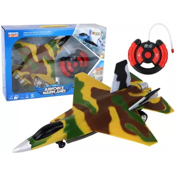 LEAN TOYS Remotely Controlled RC Fighter Military Airplane Moro - F-22 Raptor 2.4 GHz EPP Foam