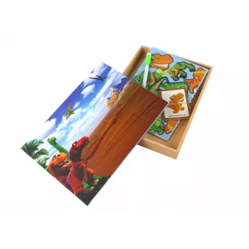 LEAN TOYS Izglītojošs magnētiskais puzles komplekts ar dinozauriem