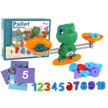 LEAN TOYS Izglītojošā rotaļlieta Dinozauru svari Matemātiskās darbības