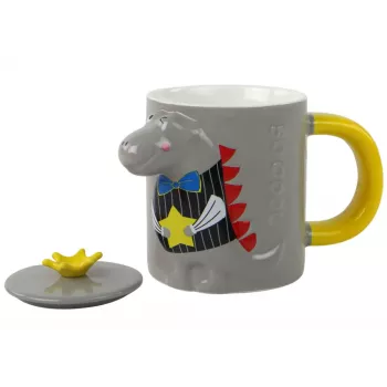 LEAN TOYS Gray Dinosaur Infuser Mug 400 ml
