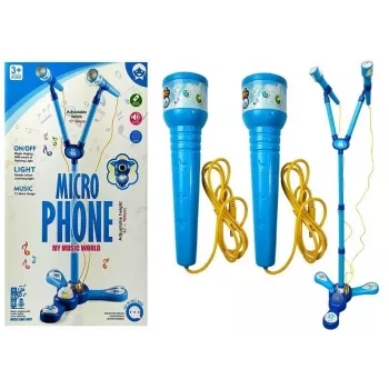 LEAN TOYS Microphone Karaoke Set Blue Tripod
