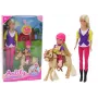 LEAN TOYS Anlily Doll Set ar Bērnu un Pony, Zirgu Ferma