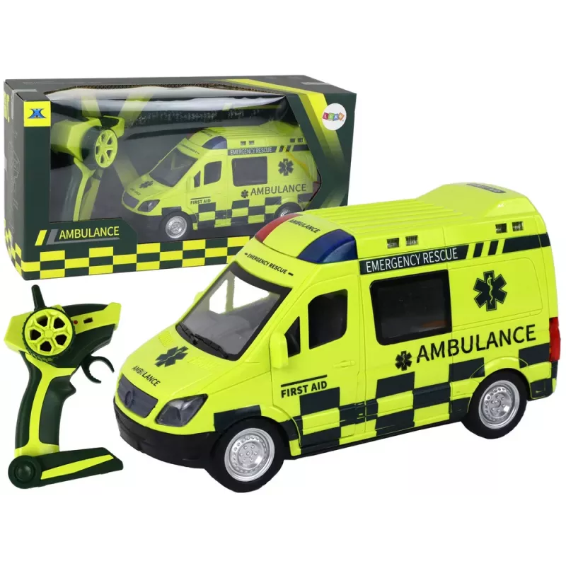 LEAN TOYS Remote Controlled Yellow Ambulance With Lights