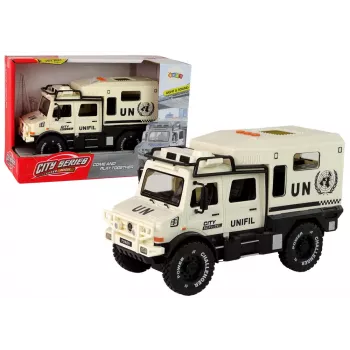 LEAN TOYS Bezceļu auto City Service bēšs ar atveramām durvīm, skaņu un gaismu